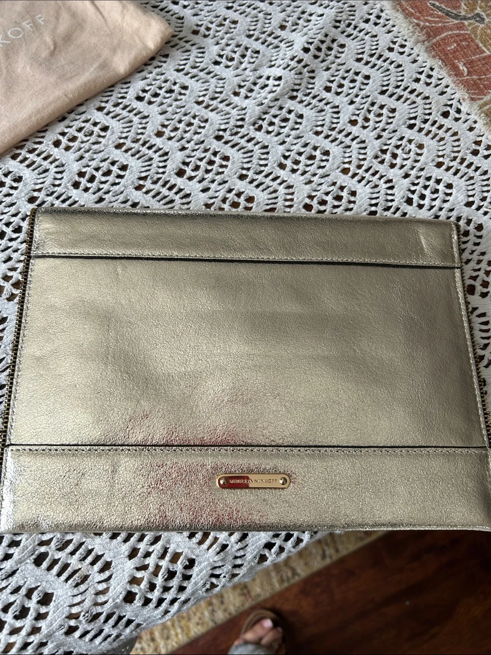Rebecca Minkoff Metallic Gold Envelope Clutch
